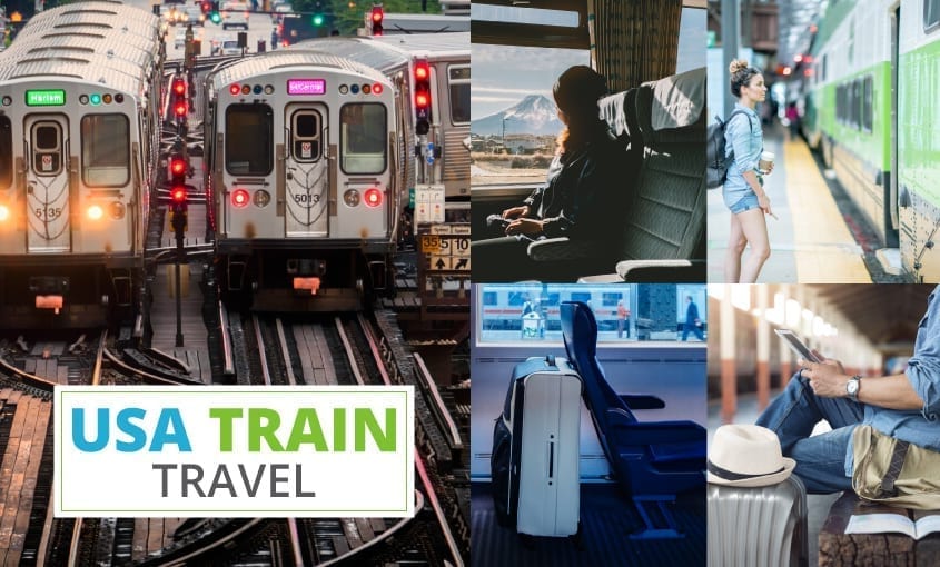 Information on how to travel by train in the USA.