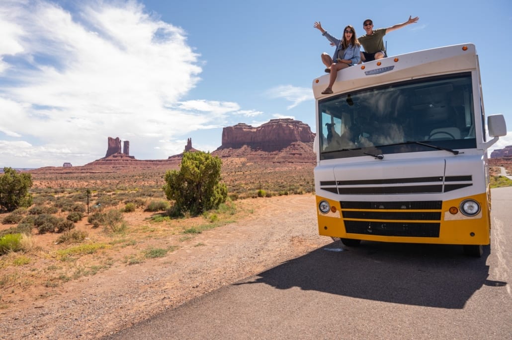 RV camping near Monument Valley, Arizona, USA