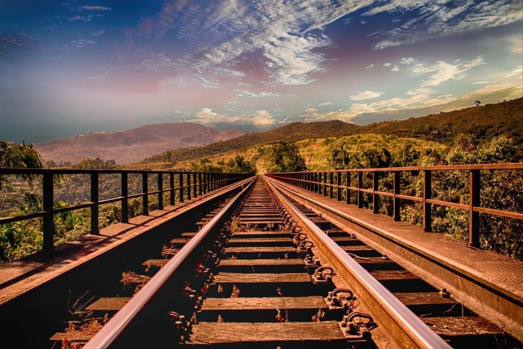 Countryside Rail Tracks Travel Europe