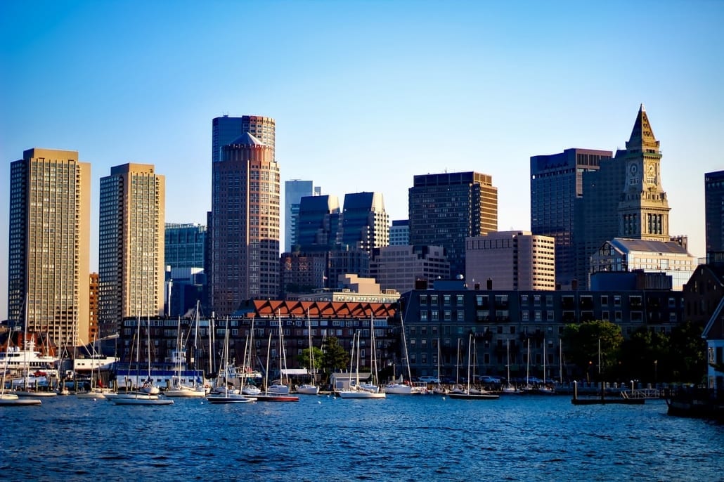 Boston skyline as seen from Boston Harbor