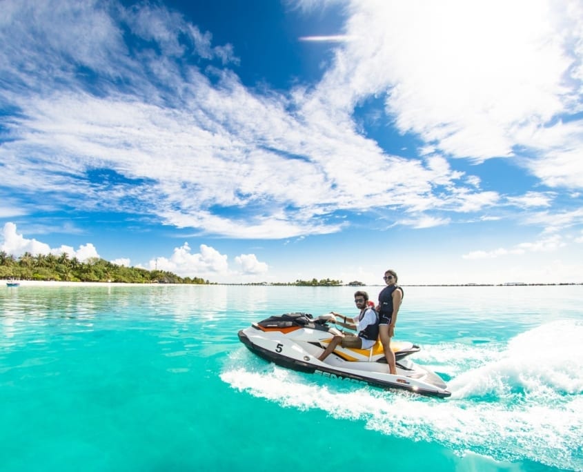 Try jet skiing or other water activities in The Maldives