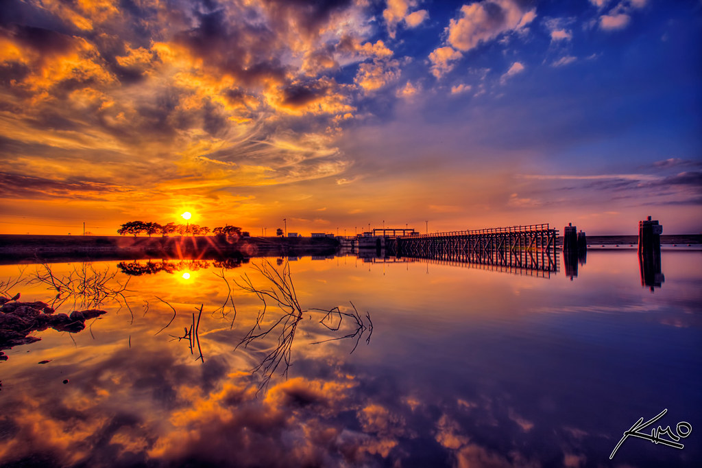 Florida's Natural Wonders - Lake Okeechobee Sunset at Flood Dam