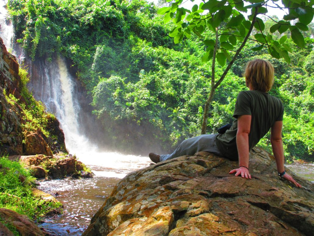 Enjoying some solitude in Uganda near the Sezibwa Falls in Mukono