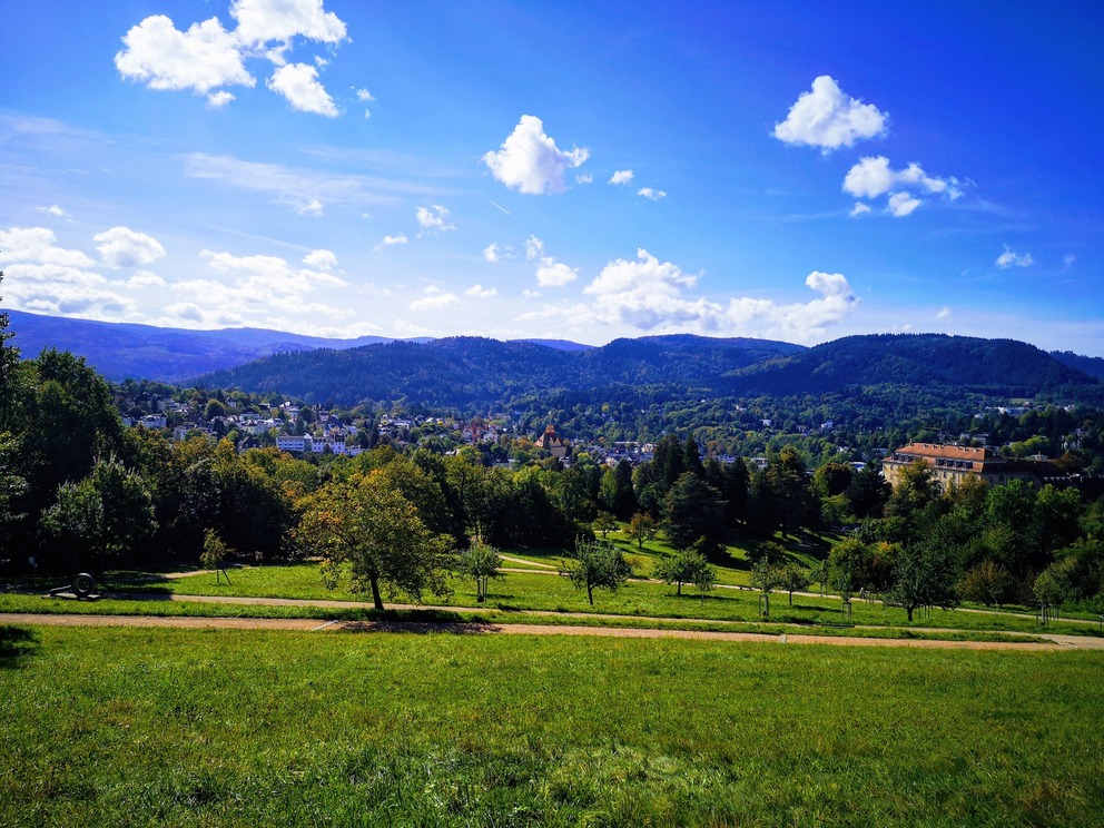 Views over Baden-Baden from the Weisser Stein viewpoint on the edge of the town