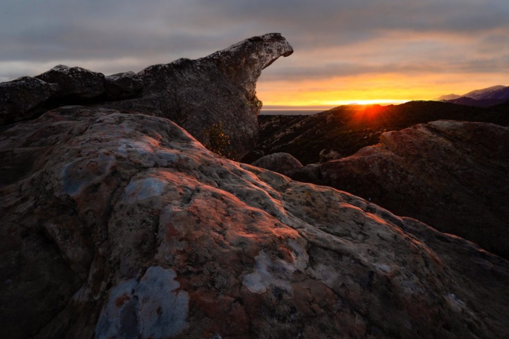 The distinct silhouette that gives Lizard's Mouth Rock its name