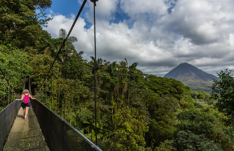 One of the many hanging bridges on the trail in Arenal