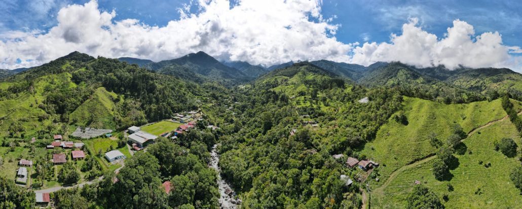 View of San Gerardo de Rivas and Cerro Chirripó National Park in the background