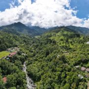 View of San Gerardo de Rivas and Cerro Chirripó National Park in the background