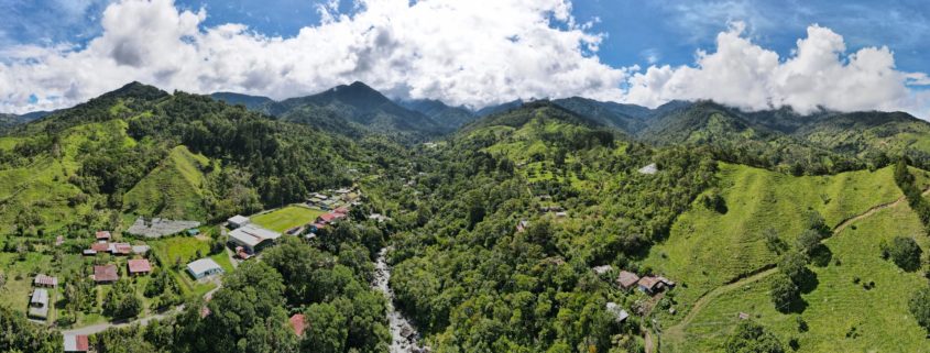 View of San Gerardo de Rivas and Cerro Chirripó National Park in the background