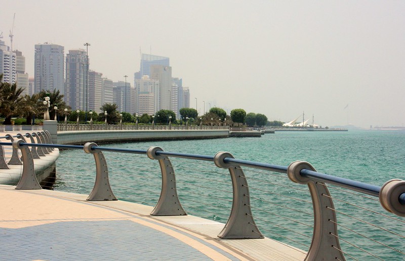 Walk along the Corniche and take in the skyline of Abu Dhabi