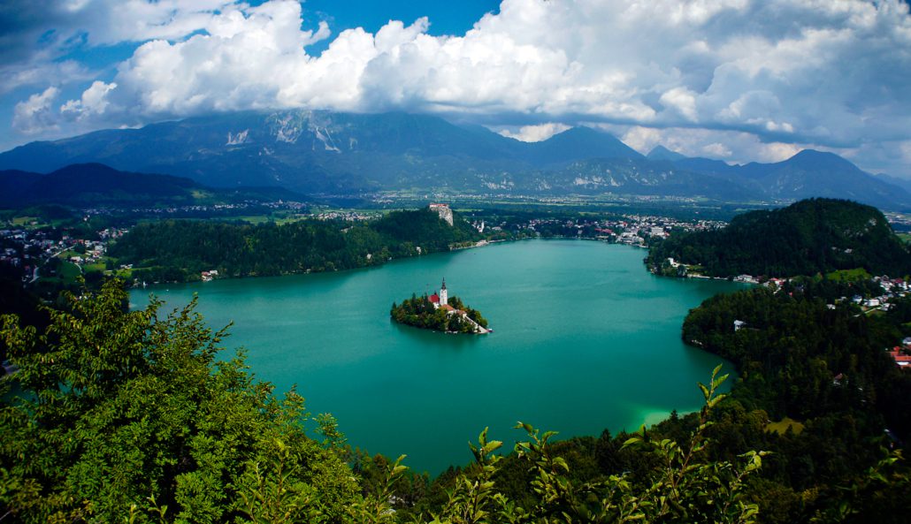 Gorgeous Lake Bled is the perfect place to go camping in Europe
