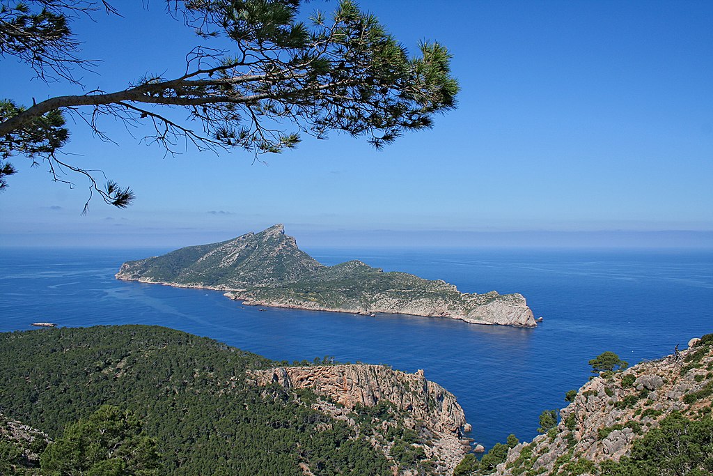 The distinctive shape of Dragonera off the coast of Mallorca