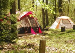 A large 'instant cabin' style family tent