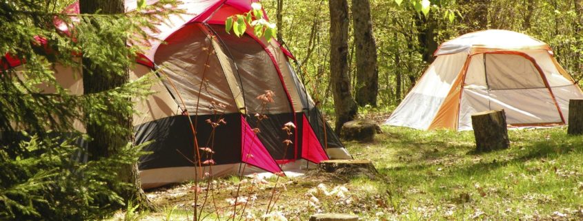A large 'instant cabin' style family tent