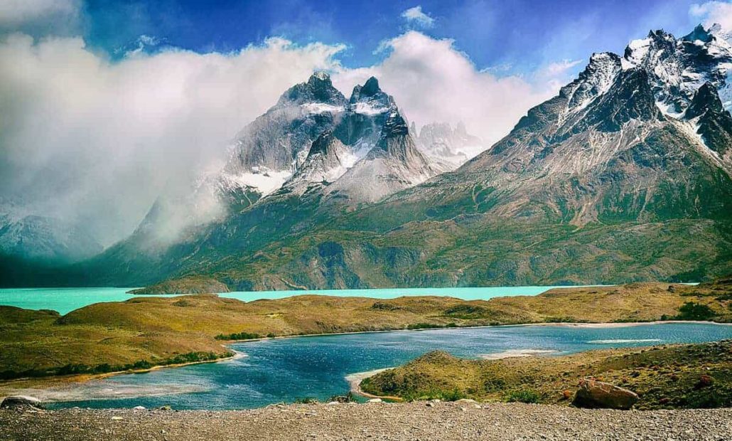 Torres del Paine National Park in Chile, one of the countries you can live in without a background check