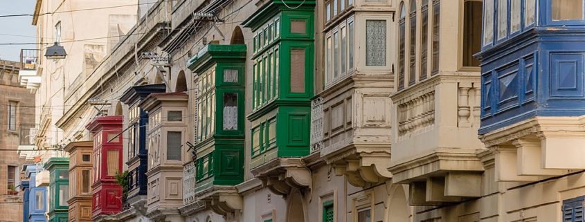 The colorful balconies of Malta