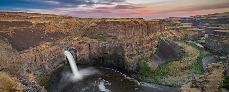 Palouse Falls at sunset, Eastern Washington, Washington State