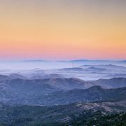 Sunset view from Mount Tamalpais over the San Francisco Bay