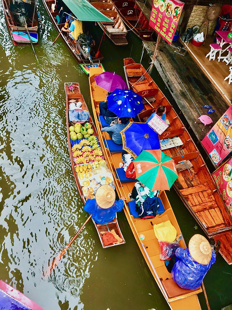 The floating market of Damnoen Saduak, just outside of Bangkok