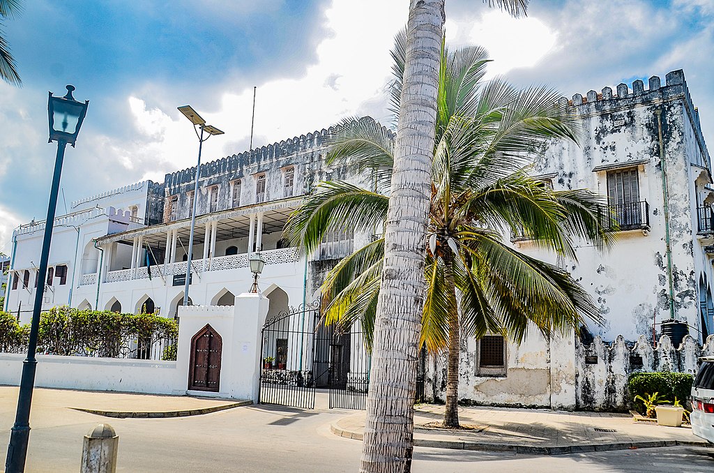 Front view of the Palace in Stone Town, Zanzibar