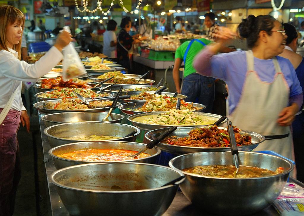 Street food at a Thai Market, one of the many reasons Bangkok is famous