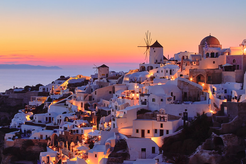 Sunset in Santorini, Greece