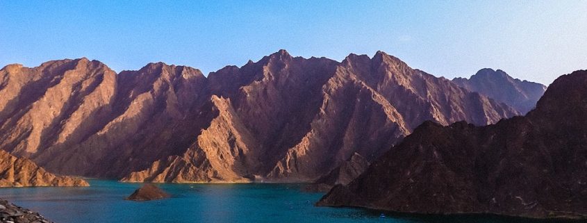 View of Hatta Dam surrounded by mountains